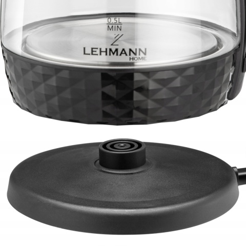 CZAJNIK ELEKTRYCZNY SZKLANY Z PODŚWIETLENIEM MOCNY 2200W BEZPRZEWODOWY 2L