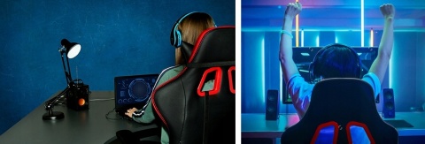 Fotel Gamingowy Biurowy Obrotowy Kubełkowy Krzesło Obrotowe dla Gracza Red