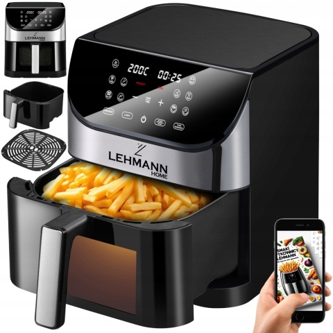 Frytkownica Beztłuszczowa Frytownica AIR FRYER DUŻA 12 PROGRAMÓW 6l 1500W