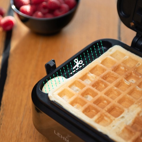 GOFROWNICA 2000W- NA DWA DUŻE GOFRY Z REGULACJĄ TEMPERATURY, MOCNA, SOLIDNA