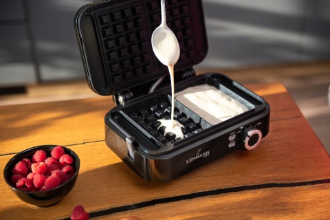 GOFROWNICA 2000W- NA DWA DUŻE GOFRY Z REGULACJĄ TEMPERATURY, MOCNA, SOLIDNA