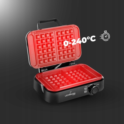 GOFROWNICA 2000W- NA DWA DUŻE GOFRY Z REGULACJĄ TEMPERATURY, MOCNA, SOLIDNA