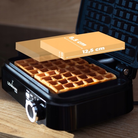 GOFROWNICA 2000W- NA DWA DUŻE GOFRY Z REGULACJĄ TEMPERATURY, MOCNA, SOLIDNA