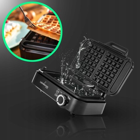 GOFROWNICA 2000W- NA DWA DUŻE GOFRY Z REGULACJĄ TEMPERATURY, MOCNA, SOLIDNA