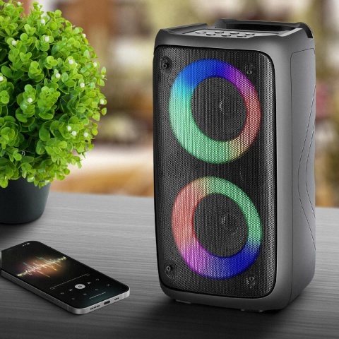 Głośnik Bluetooth Defender BOOMER 20W z LED, TWS, FM - Przenośny