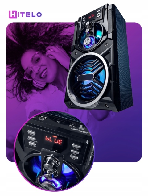 Głośnik Bluetooth PartyTech BIG Tower 850W z mikrofonem i FM