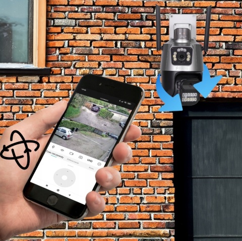 KAMERA 2W1 ZEWNĘTRZNA OBROTOWA IP WIFI Full HD 1920x1080 MONITORING 2x 3MPX