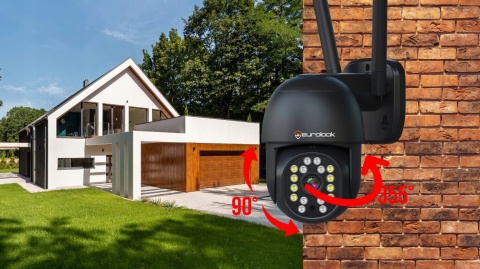 Kamera WiFi Zewnętrzna Obrotowa 8MPx ZOOM UHD 2160p POWIADOMIENIA 4K CZARNA