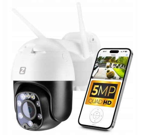 OBROTOWA KAMERA ZEWNĘTRZNA IP WIFI 3X ZOOM 5MPx 2K MONITORING 2560x1920