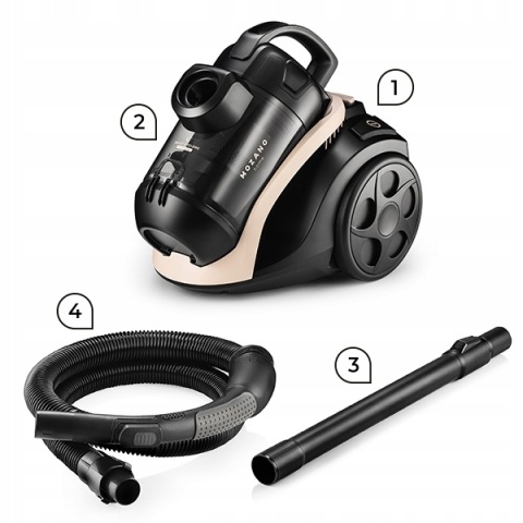 Odkurzacz Mozano Smart Cyclonic 4000W - Filtr HEPA, Bezworkowy, 15w1