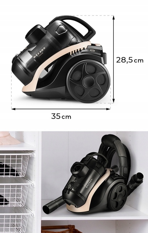 Odkurzacz Mozano Smart Cyclonic 4000W - Filtr HEPA, Bezworkowy, 15w1