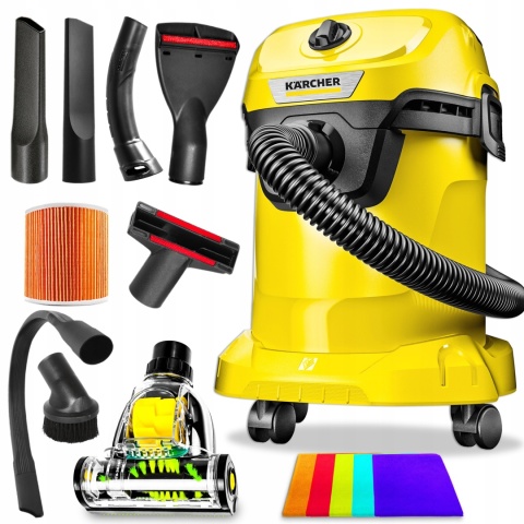 Odkurzacz bezworkowy Kärcher WD 3 Pro XL z turboszczotką i akcesoriami