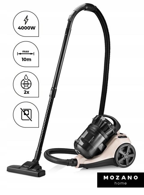 Odkurzacz bezworkowy Mozano MAX 4000W z filtrem HEPA i turboszczotką