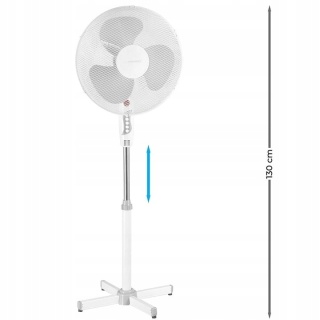 WIATRAK STOJĄCY WENTYLATOR PODŁOGOWY REGULOWANY MOCNY CZARNY/ BIALY