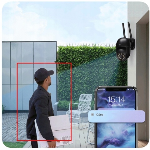 ZEWNĘTRZNA KAMERA OBROTOWA IP 8MPx UHD 2160p 4K WiFi CZARNA 4xZOOM DETEKCJA