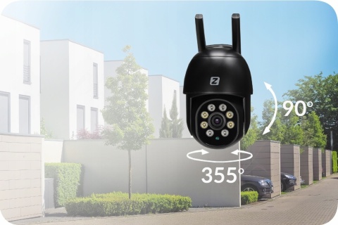 ZEWNĘTRZNA KAMERA OBROTOWA IP 8MPx UHD 2160p 4K WiFi CZARNA 4xZOOM DETEKCJA