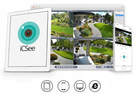 ZEWNĘTRZNA KAMERA OBROTOWA IP 8MPx UHD 2160p 4K WiFi CZARNA 4xZOOM DETEKCJA