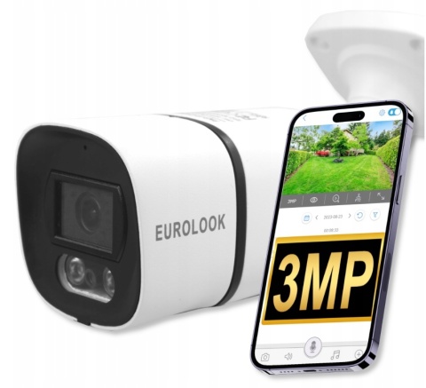 Zewnętrzna Kamera IP WIFI FULL HD 4x ZOOM Metalowa 3MPx Powiadomienia 1080p