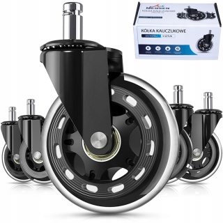 5szt Gumowe Kauczukowe KÓŁKA DO FOTELA Obrotowego Krzesła łożyskowane MOCNE