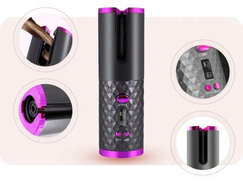 AUTOMATYCZNA OBROTOWA LOKÓWKA FALOWNICA DO STYLIZACJI WŁOSÓW LCD TIMER LOKI