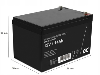 Akumulator AGM VRLA 12V 14Ah do UPS AUTKA ZABAWKI TRAKTORA KOSIARKI ROWERU