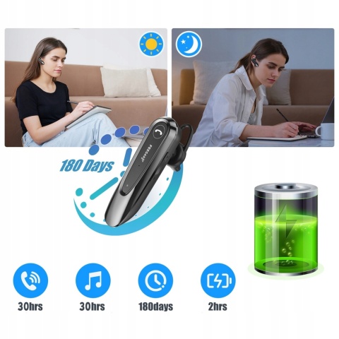 Bezprzewodowa Słuchawka Bluetooth Feegar BF400 Pro HD CVC | 30h Działania!