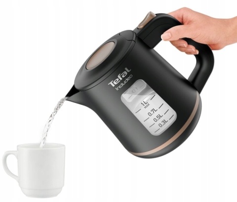 Czajnik elektryczny Tefal KI533811 Includeo kompaktowy 2400 W czarny