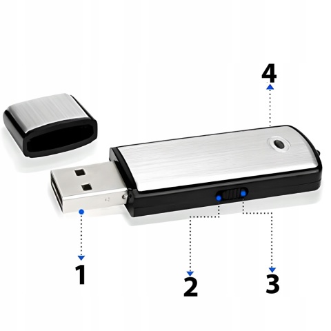 Dyktafon Szpiegowski Pendrive USB Posłuch Dyskretny Rejestrator Mini