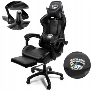 Fotel GAMINGOWY komputerowy OBROTOWY biurowy krzesło gracza + MASAŻ PLECÓW!