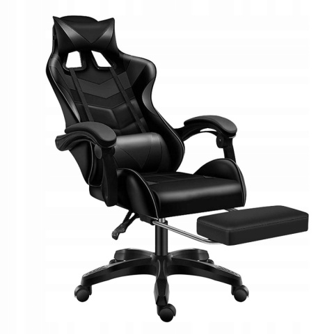 Fotel GAMINGOWY komputerowy OBROTOWY biurowy krzesło gracza + MASAŻ PLECÓW!