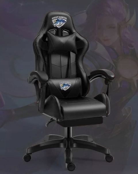 Fotel GAMINGOWY komputerowy OBROTOWY biurowy krzesło gracza + MASAŻ PLECÓW!