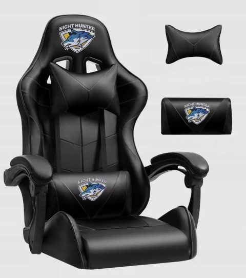 Fotel GAMINGOWY komputerowy OBROTOWY biurowy krzesło gracza + MASAŻ PLECÓW!