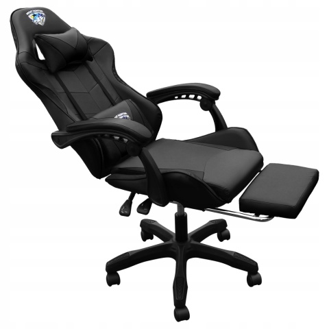 Fotel GAMINGOWY komputerowy OBROTOWY biurowy krzesło gracza + MASAŻ PLECÓW!