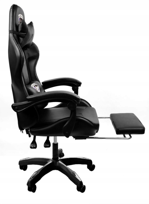 Fotel GAMINGOWY komputerowy OBROTOWY biurowy krzesło gracza + MASAŻ PLECÓW!