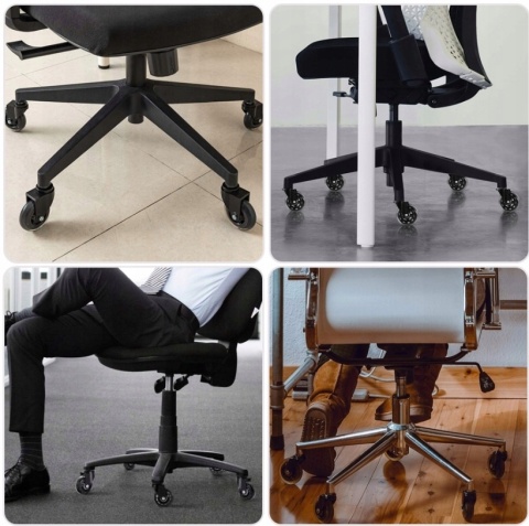 GUMOWE KAUCZUKOWE 5szt KÓŁKA DO FOTELA OBROTOWEGO ŁOŻYSKOWANE MOCNE KOMPLET