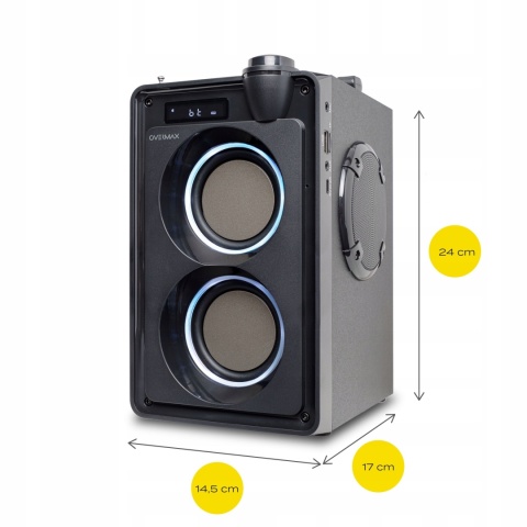 Głośnik Bluetooth PRZENOŚNY BEZPRZEWODOWY LCD LED USB SD RADIO 20W + AUX