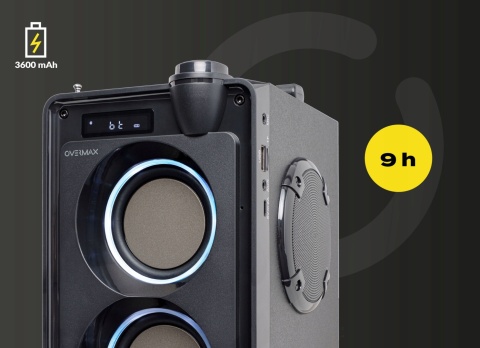 Głośnik Bluetooth PRZENOŚNY BEZPRZEWODOWY LCD LED USB SD RADIO 20W + AUX