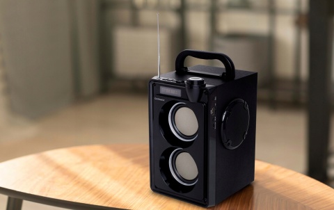 Głośnik Bluetooth PRZENOŚNY BEZPRZEWODOWY LCD LED USB SD RADIO 20W + AUX