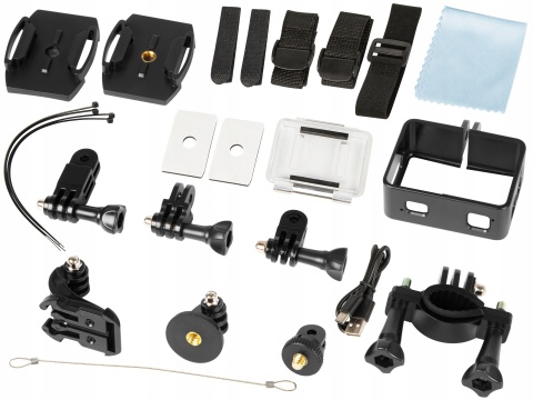 KAMERA SPORTOWA GO PRO4U 4K WIFI USB UHD MIKROFON PILOT UCHWYTY AKCESORIA