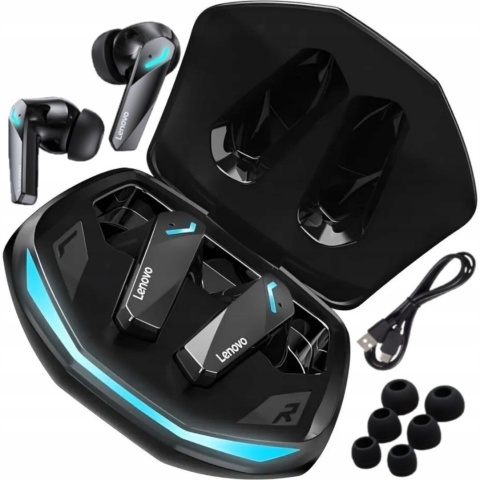 SŁUCHAWKI BEZPRZEWODOWE LENOVO GM2 PRO Z POWERBANKIEM SPOTOWE GAMINGOWE 5.3