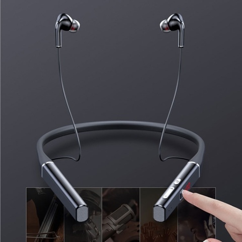 SŁUCHAWKI BLUETOOTH DO BIEGANIA + MIEJSCE NA KARTĘ PAMIĘCI | 100 h BATERIA!