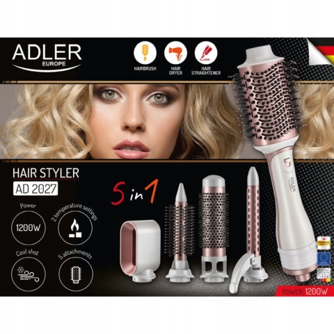 SUSZARKA LOKÓWKA DO WŁOSÓW 5W1 Z NASADKAMI 19/21/38/72MM I ZIMNYM NAWIEWEM