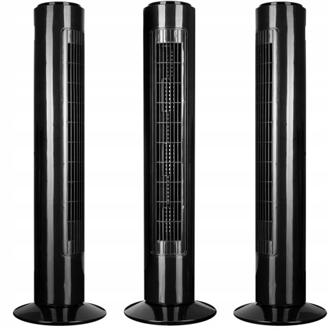 WENTYLATOR KOLUMNOWY STOJĄCY PODŁOGOWY WIATRAK - MOCNY CZARNY OSCYLACJA