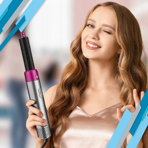 WIELOFUNKCYJNA SUSZARKA 5W1 - PROSTOWNICA, LOKÓWKA, SZCZOTKA LOKÓWKA -WŁOSY