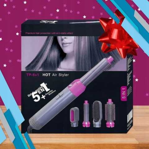 WIELOFUNKCYJNA SUSZARKA 5W1 - PROSTOWNICA, LOKÓWKA, SZCZOTKA LOKÓWKA -WŁOSY