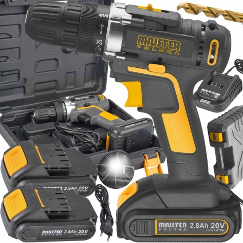 WIERTARKO-WKRĘTARKA AKUMULATOR 20V WALIZKA 2AKU - SOLIDNA, WYTRZYMAŁY AKU