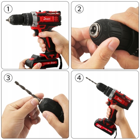 WIERTARKO WKRĘTARKA AKUMULATOROWA 2xAKU UDAR MOCNA 20V AŻ 2720 UDARÓW/MIN!