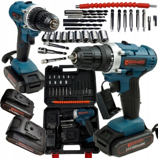 WIERTARKO WKRĘTARKA AKUMULATOROWA 21V WIERTARKA MEGA ZESTAW DWIE BATERIE