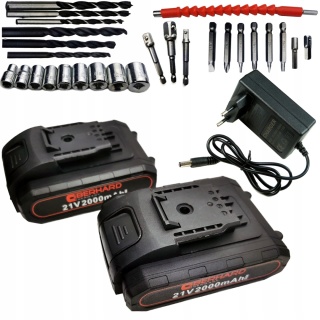 WIERTARKO WKRĘTARKA AKUMULATOROWA 21V WIERTARKA MEGA ZESTAW DWIE BATERIE