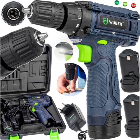 WIERTARKO WKRĘTARKA AKUMULATOROWA DUŻY ZESTAW 2X AKUMULATOR MOCNA + WALIZKA